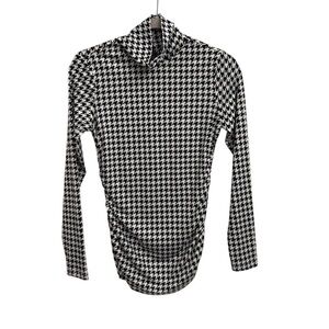 Boston Proper Monochrome Houndstooth Top M